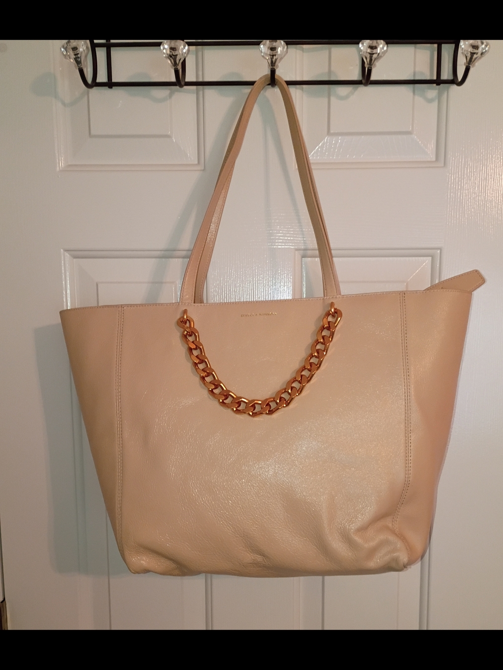 NWT Rebecca Minkoff Simple Chain- Latte Beige Leather Tote Bag